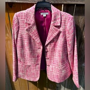 Pendleton Pink Blazer Classic Tweed Suit Jacket